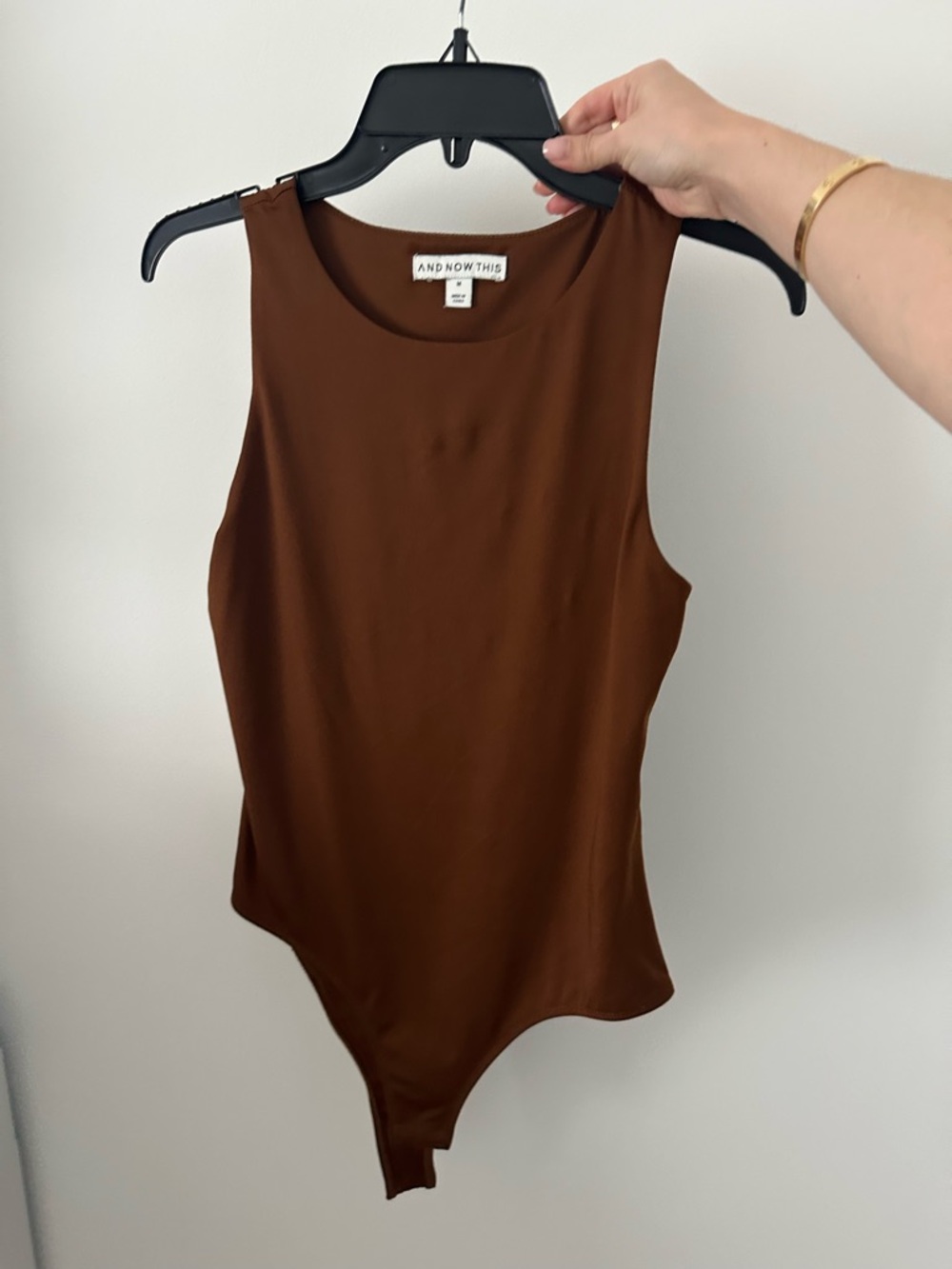 And Now This Chocolate Brown Sleeveless Bodysuit